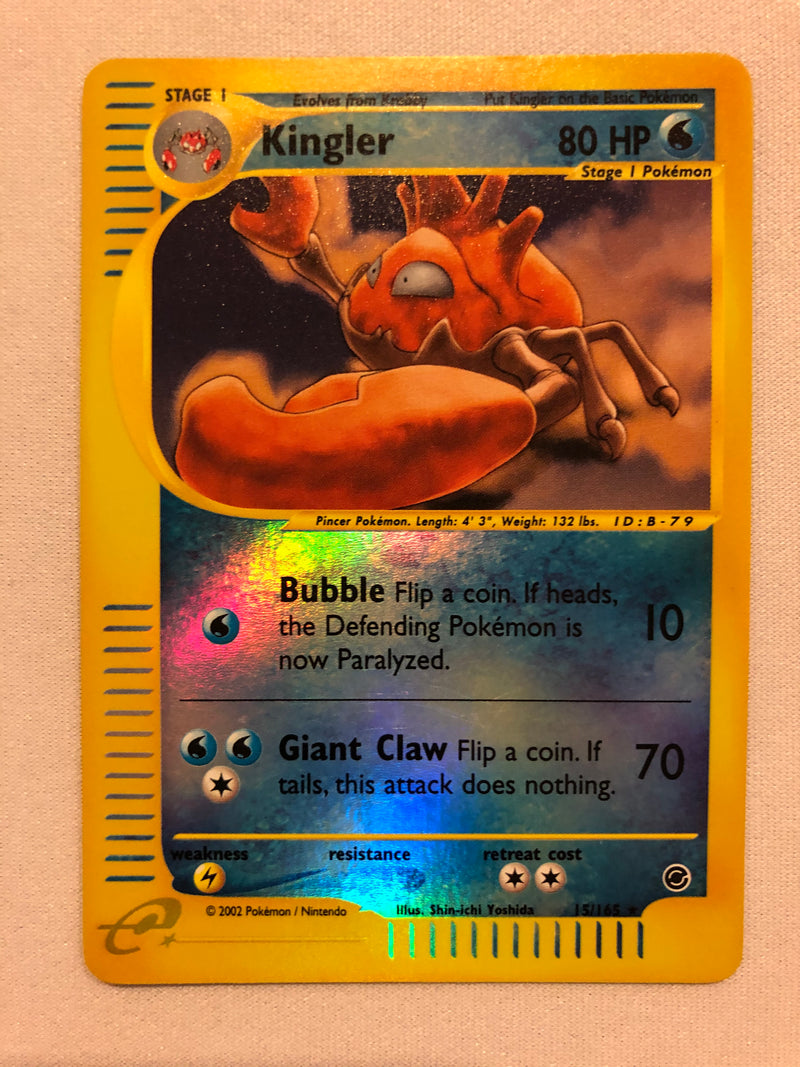 Kingler 15/165 Holo Reverse Holo Expedition Pokemon Card Near Mint