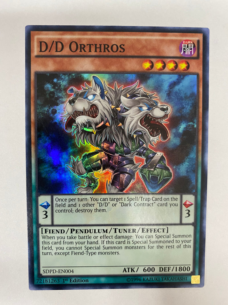Yugioh D/D Orthros SDPD-EN004 1st Edition Super Rare NM
