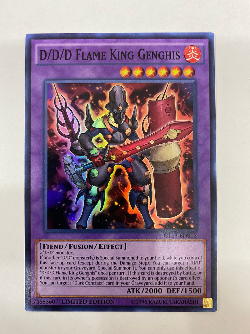d&d fire monsters Yugioh! D/D/D Flame King Genghis CT13-EN005 Super Rare Limited Edition