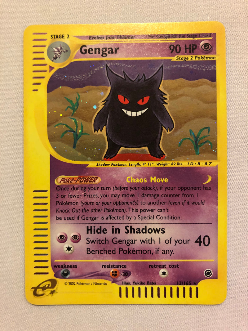 Gengar 13/165 Holo Rare Expedition Pokemon Card Near Mint