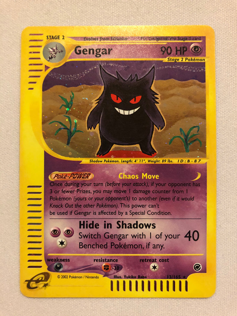 Gengar 13/165 Holo Rare Swirl Expedition Pokemon Card Near Mint