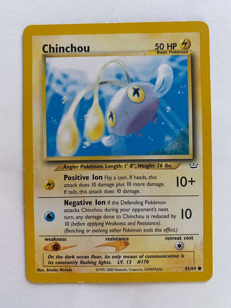 Chinchou 42/64 Pokemon Card Neo Revelation Naer Mint