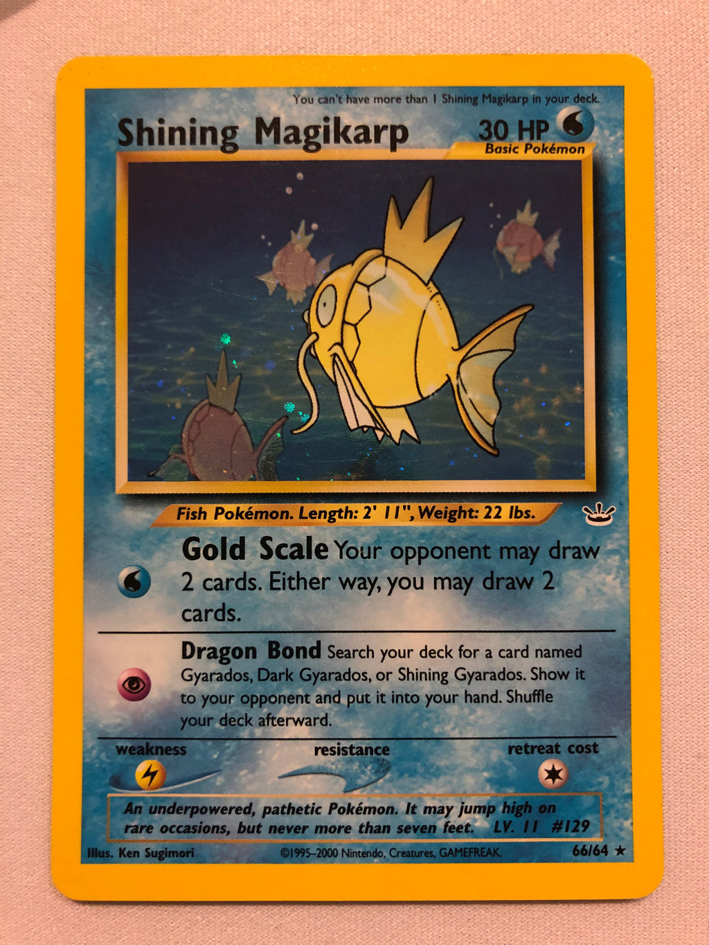 Shining Magikarp 66/64 Neo Revolution Holo Rare Pokemon Card Near Mint Shining Magikarp 66/64 Neo Revolution Holo Rare Pokemon Card Near Mint