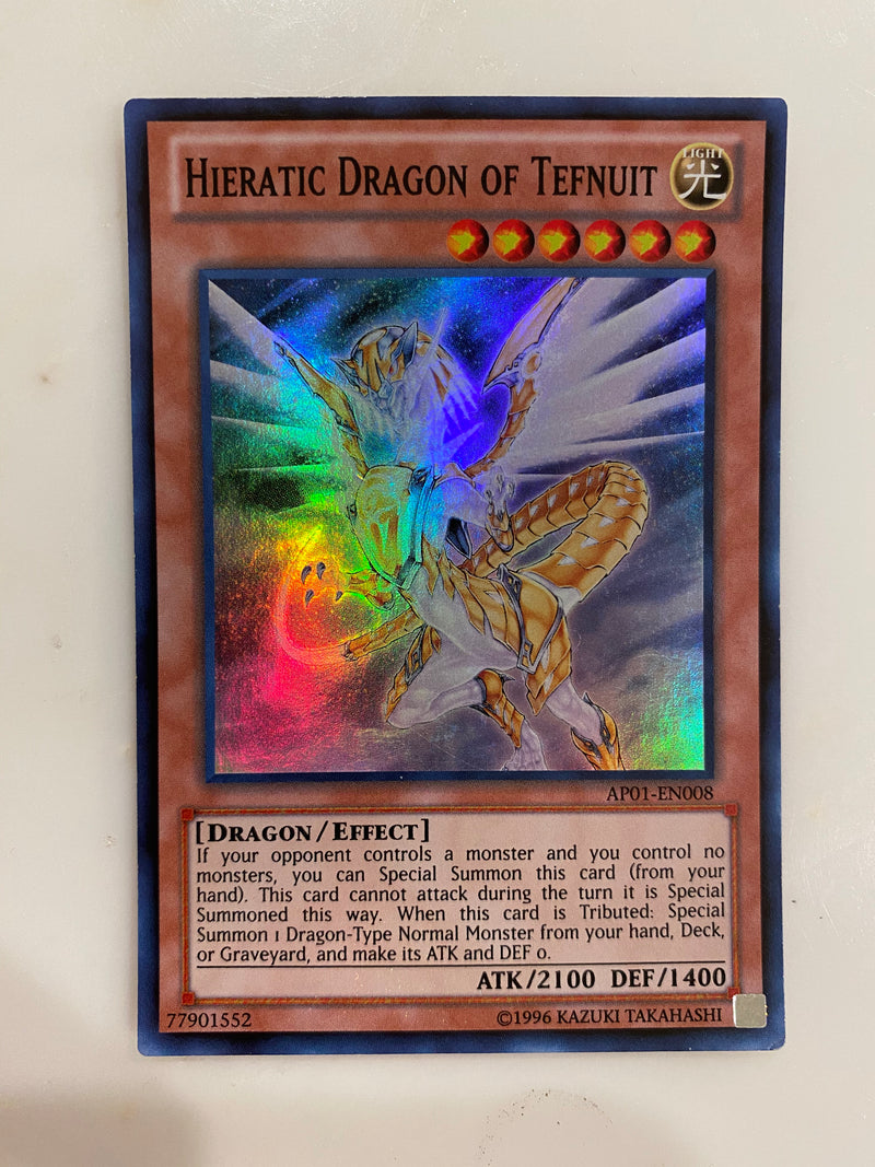 Yugioh Near Mint-Hieratic Dragon of Tefnuit  AP01-EN008  Super Rare Unlimite NM