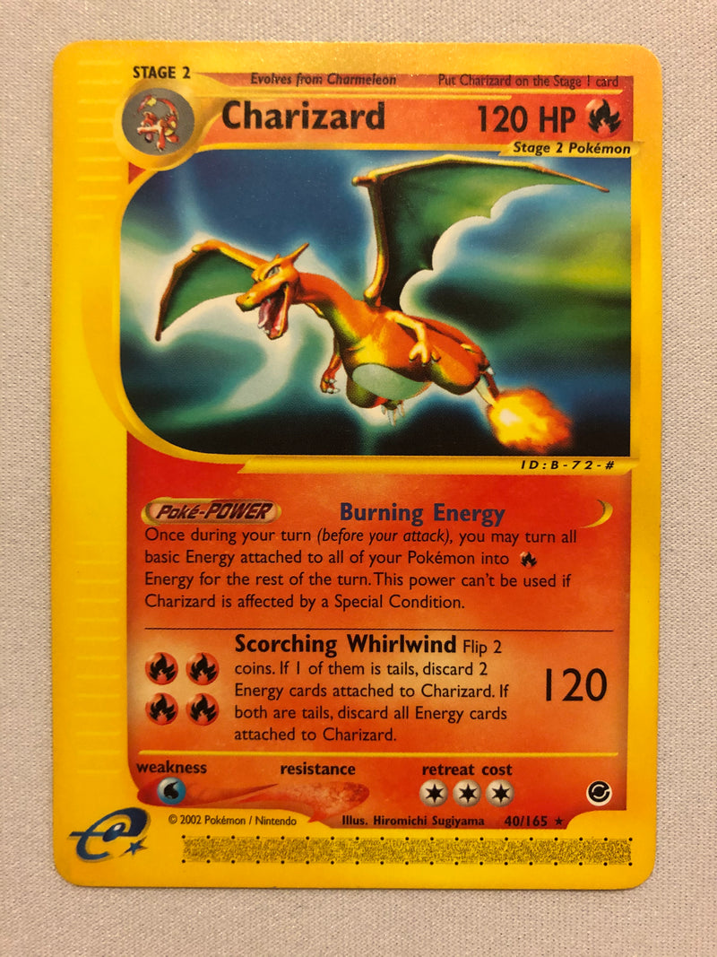 Charizard 40/165 Expedition E-Reader Non-Holo Rare Pokemon Card Near Mint