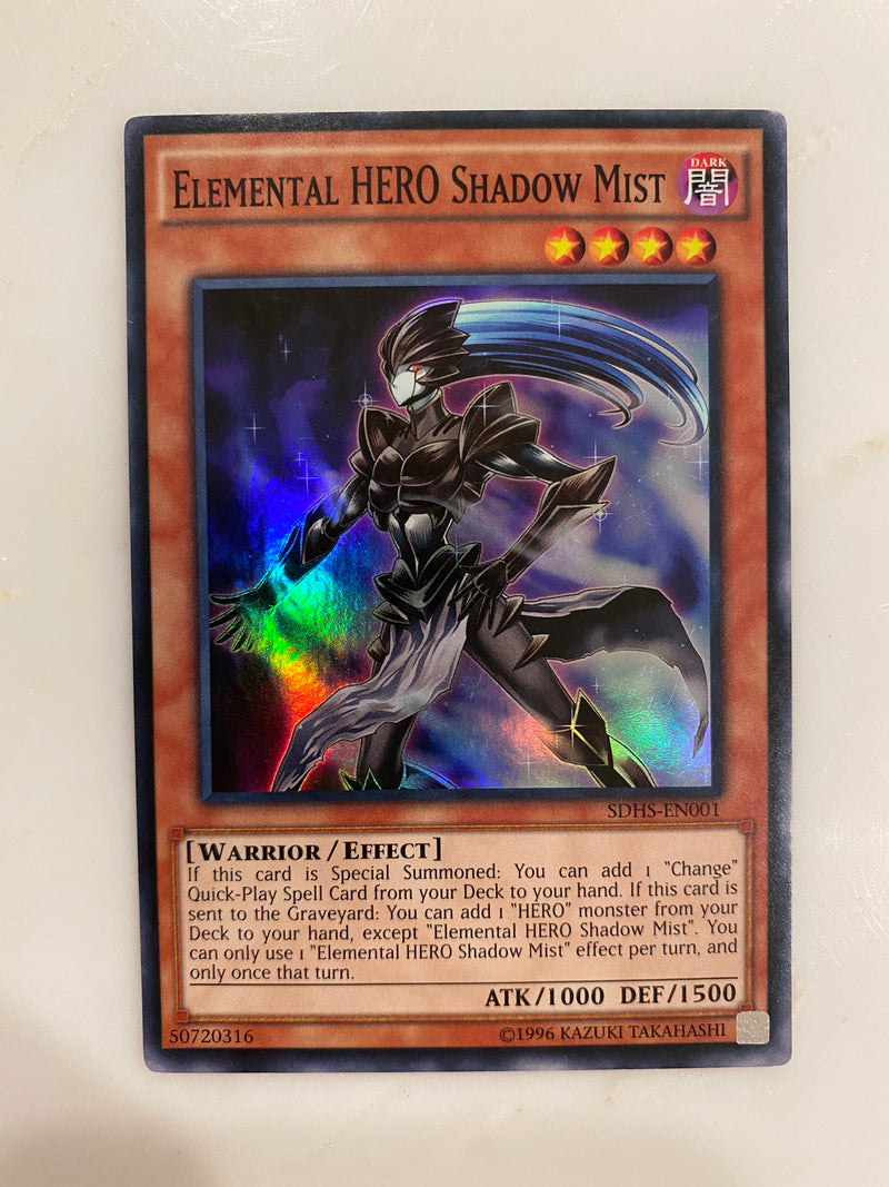 Yugioh Elemental HERO Shadow Mist SDHS-EN001 Unlimited Super Rare NM