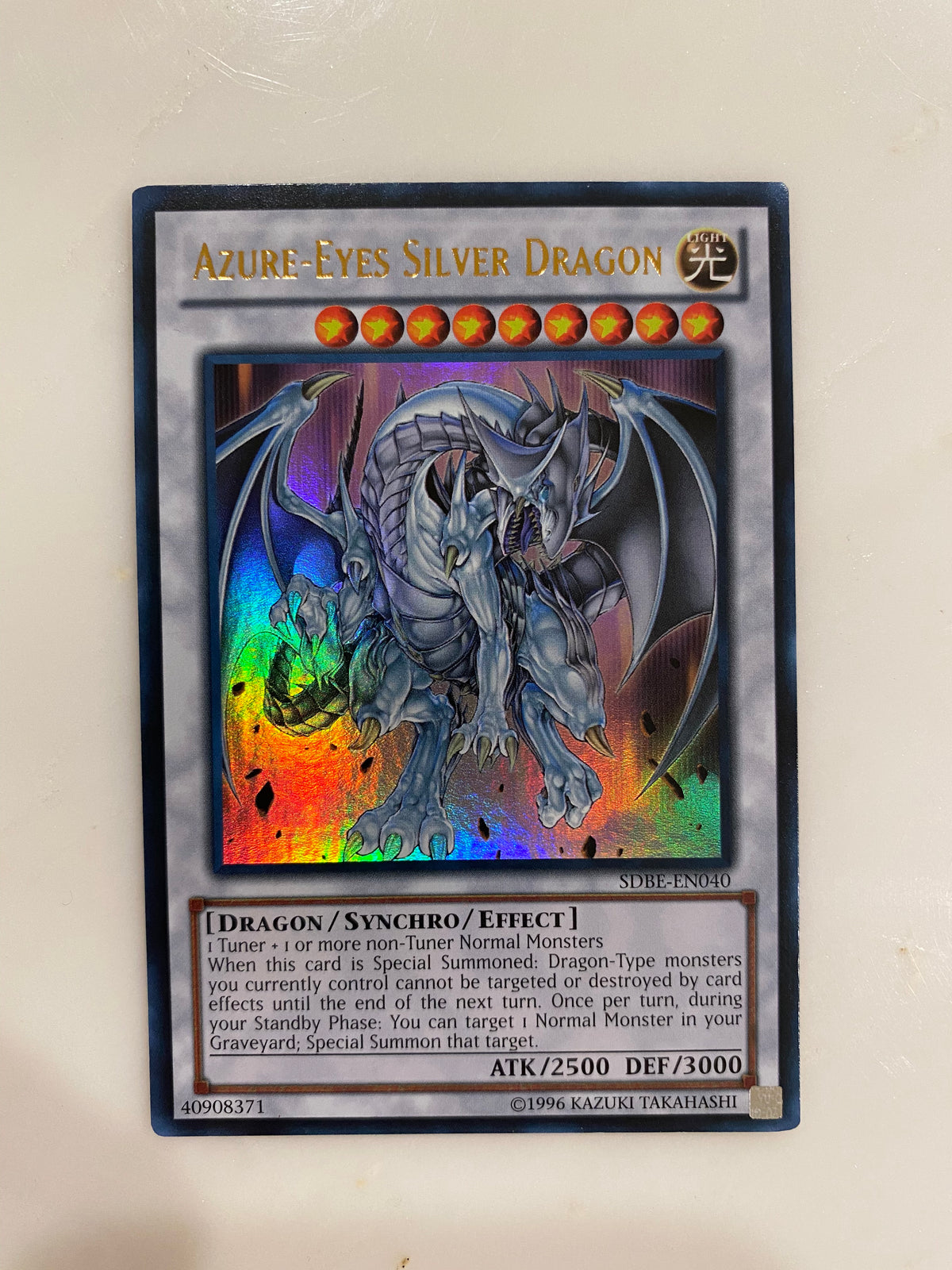 Yugioh Azure-Eyes Silver Dragon SDBE-EN040 Ultra Rare Unlimited NM