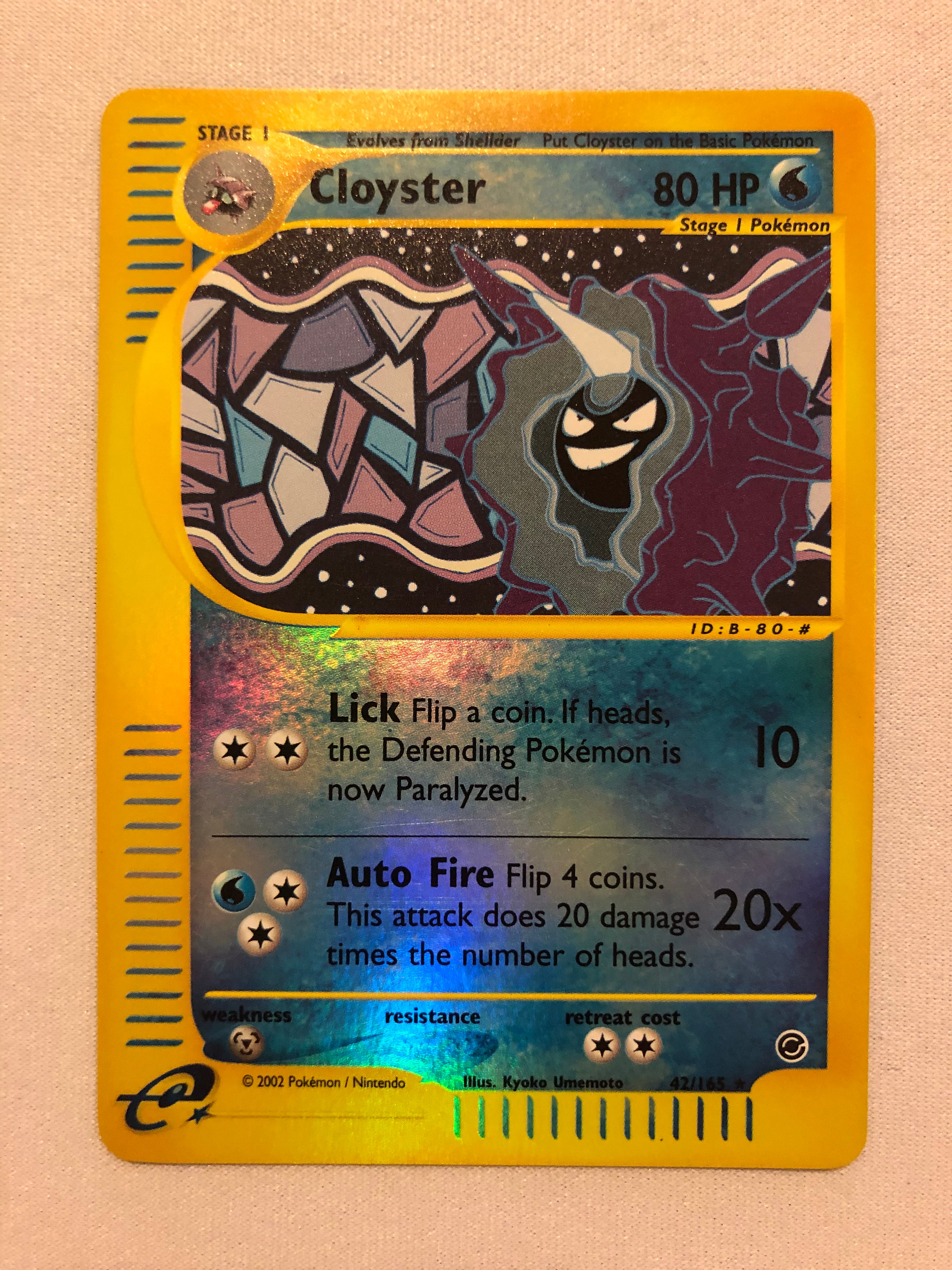 pokemon cloyster card Cloyster 42/165 Holo Reverse Holo Expedition Pokemon Card Near Mint