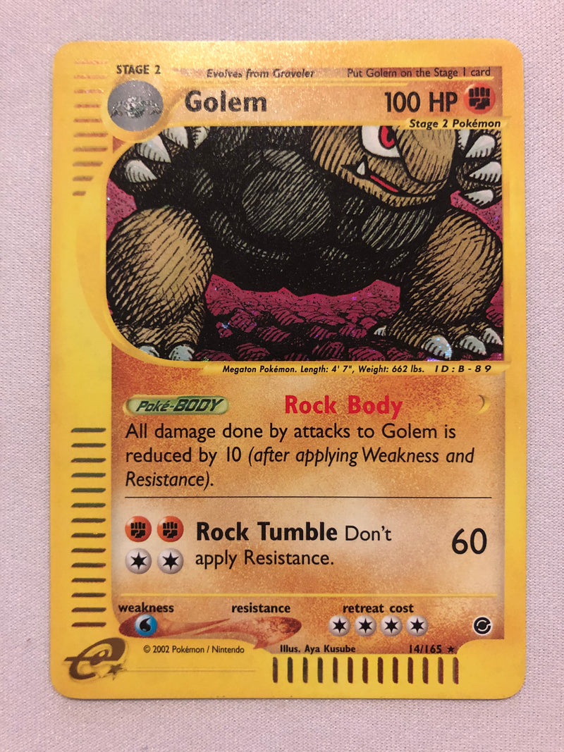 Golem 14/165 Holo Rare Expedition Base Set Pokemon Card Near Mint