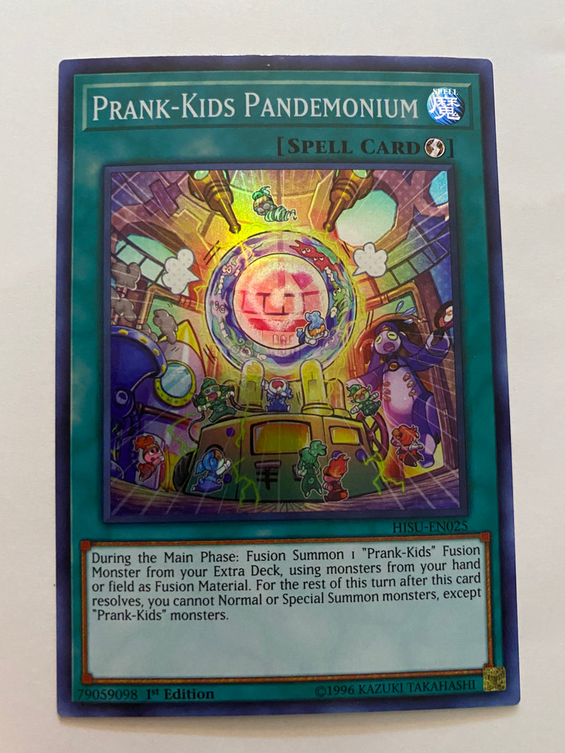 Yugioh Prank-Kids Pandemonium HISU-EN025 Super Rare 1st Edition Near Mint