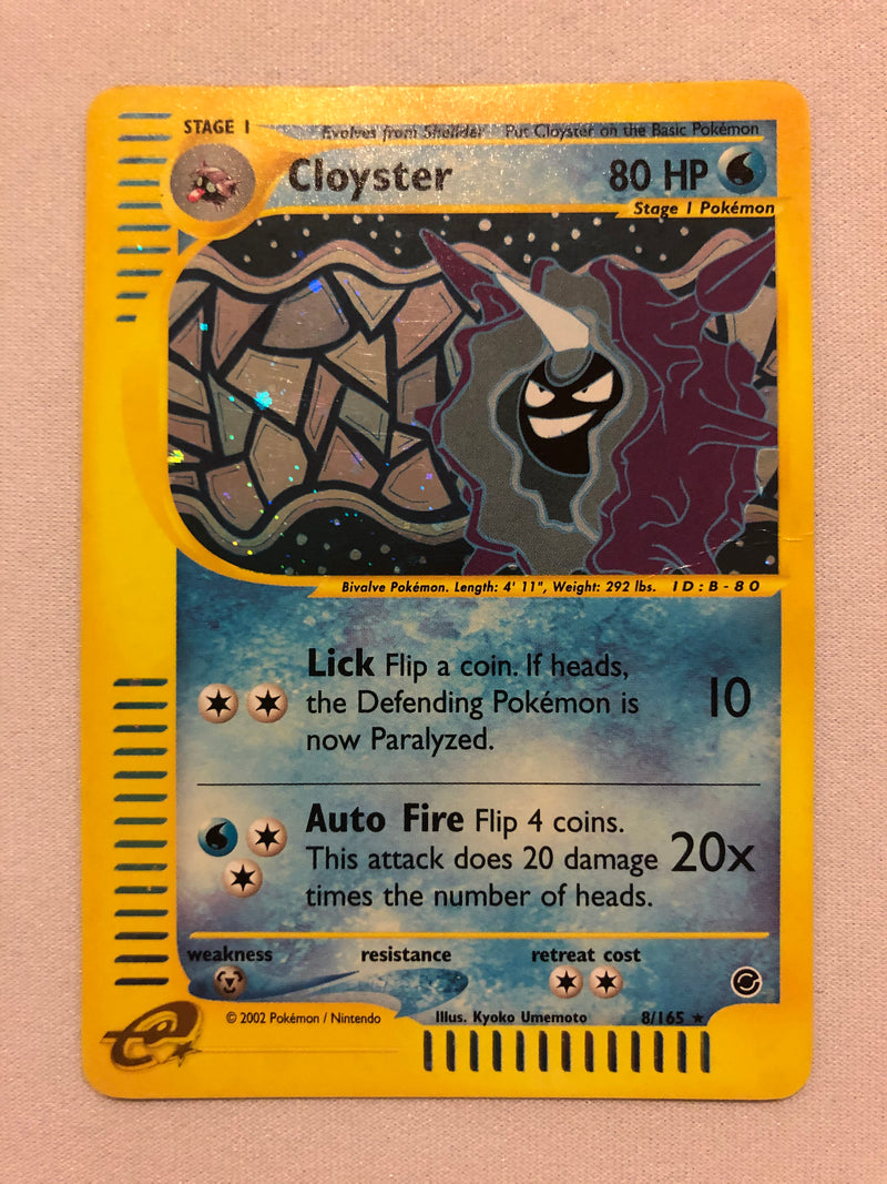 Cloyster 8/165 Holo Rare Expedition Base Set Pokemon Card Near Mint