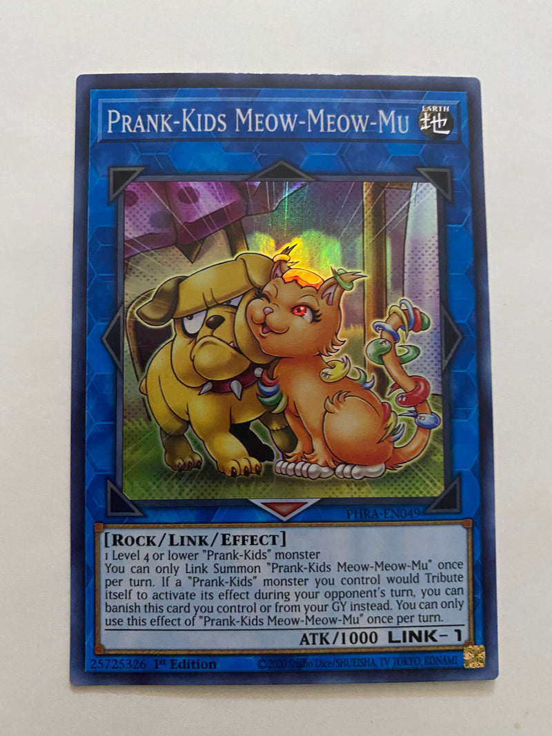 Yugioh Prank-Kids Meow-Meow-Mu PHRA-EN049 Super Rare 1st Edition Near Mint