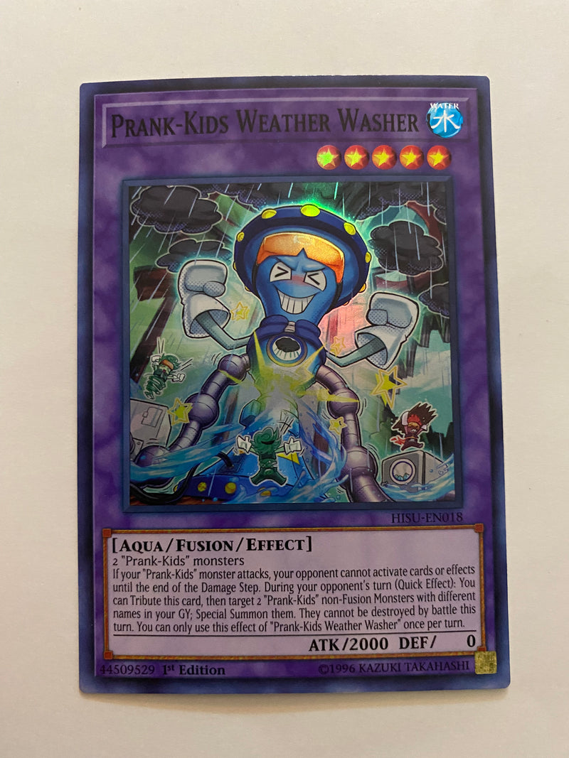 Yugioh Prank-Kids Weather Washer  HISU-EN018  Super Rare 1st Edition Near Mint