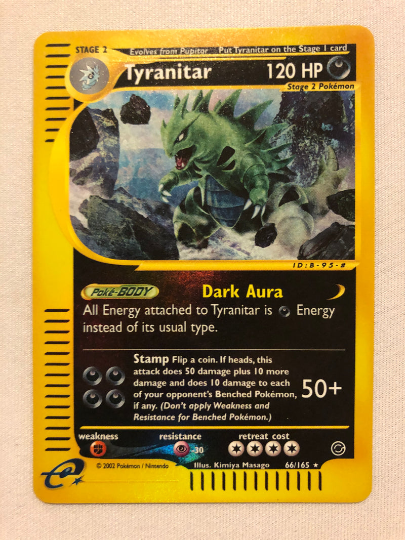 Tyranitar 66/165 Rare Reverse Holo Expedition Pokemon Card Near Mint