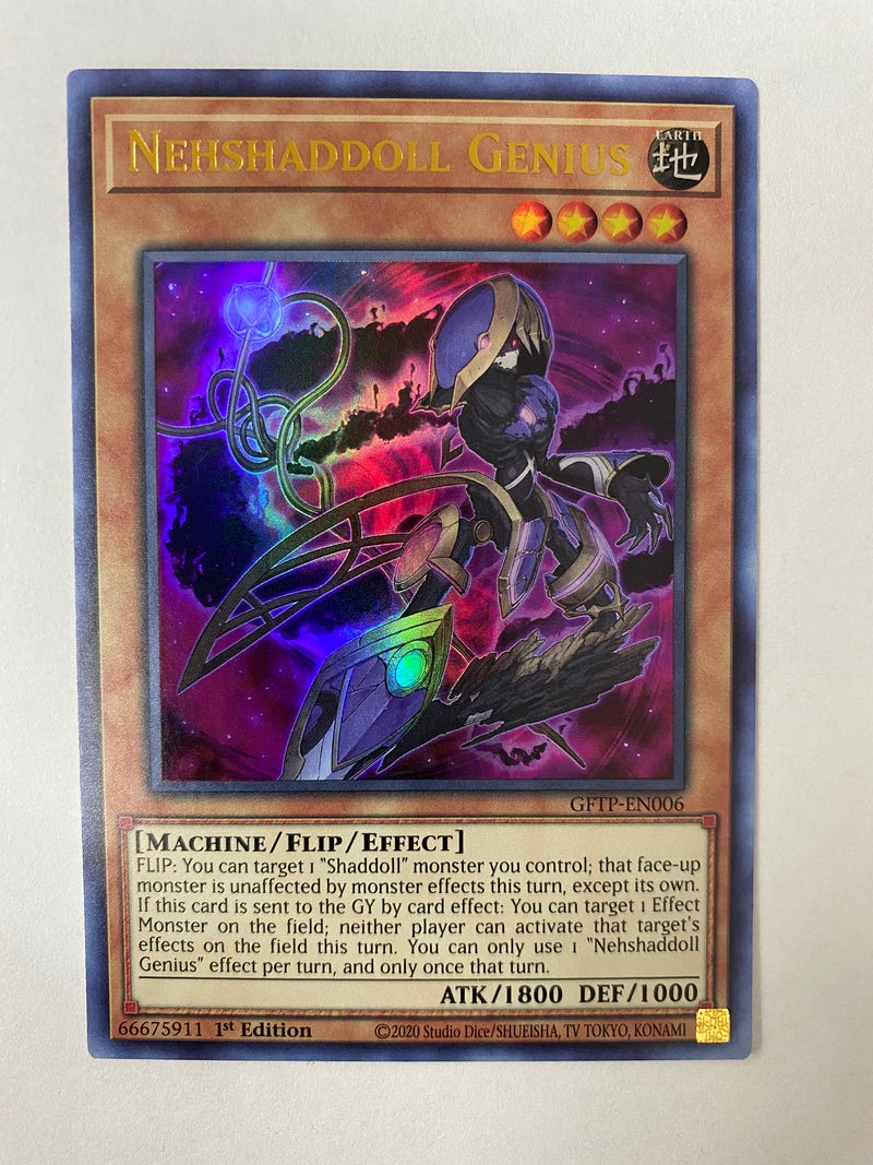 Yugioh Nehshaddoll Genius  GFTP-EN006  Ultra Rare 1st Edition Near Mint