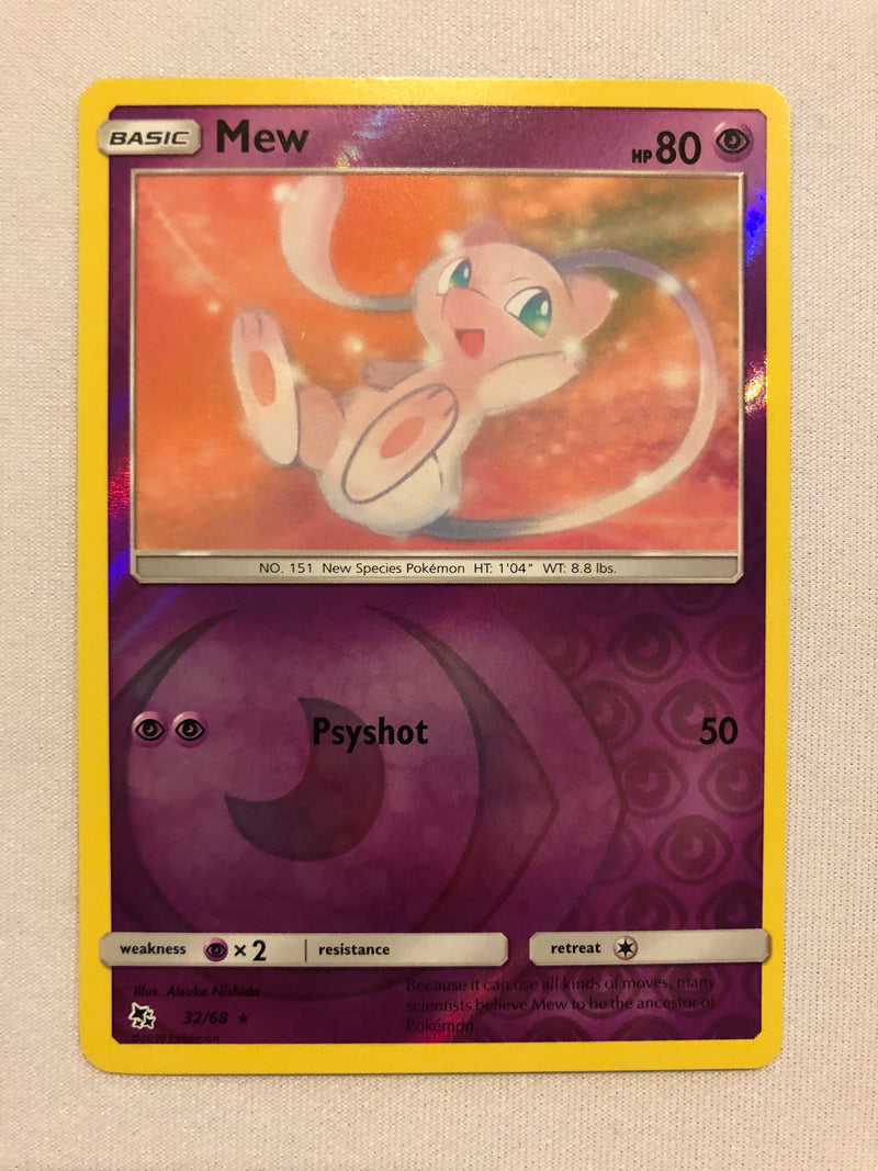 Mew 32/68 Reverse Holo Rare Pokemon Card Near Mint