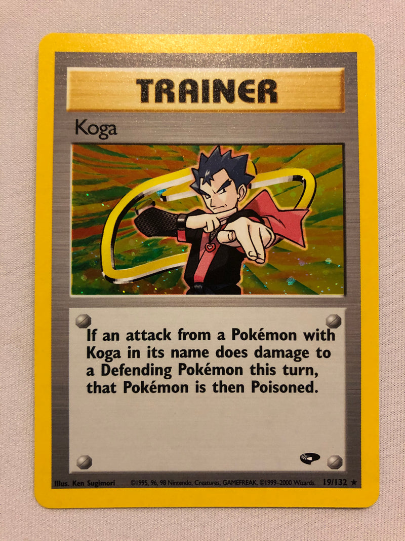 Koga 19/132 Holo Rare Gym Challenge Pokémon Card Near Mint