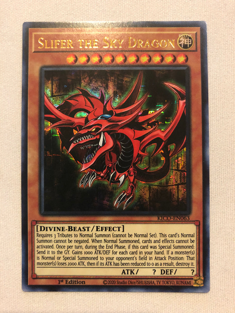 Yugioh Slifer the Sky Dragon KICO-EN063 Ultra Pharoah's Rare 1st Editi Yugioh Slifer the Sky Dragon KICO-EN063 Ultra Pharoah's Rare 1st Editi