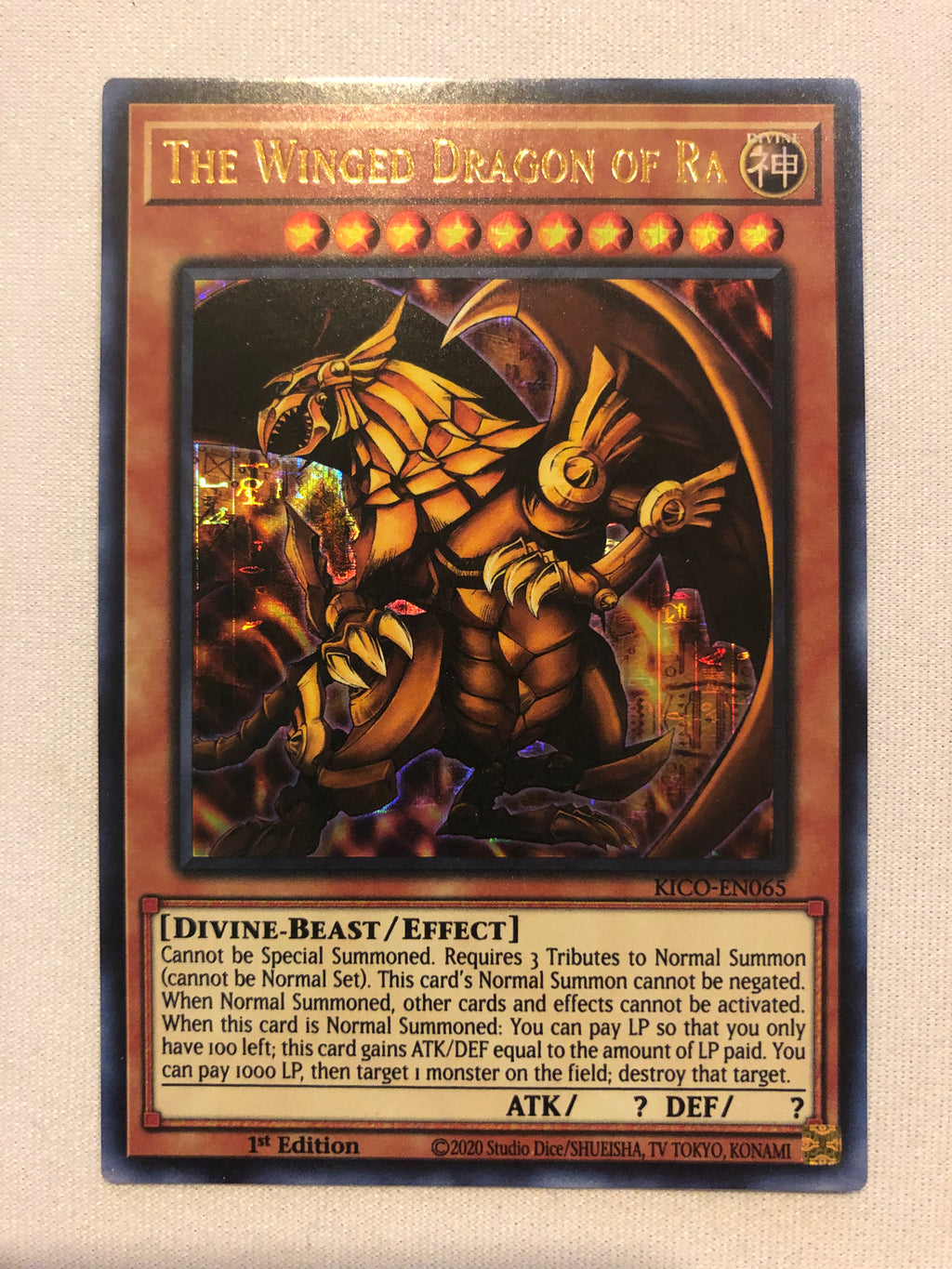 Yugioh The Winged Dragon of Ra KICO-EN065 1st Edition Millennium Ultra Yugioh The Winged Dragon of Ra KICO-EN065 1st Edition Millennium Ultra