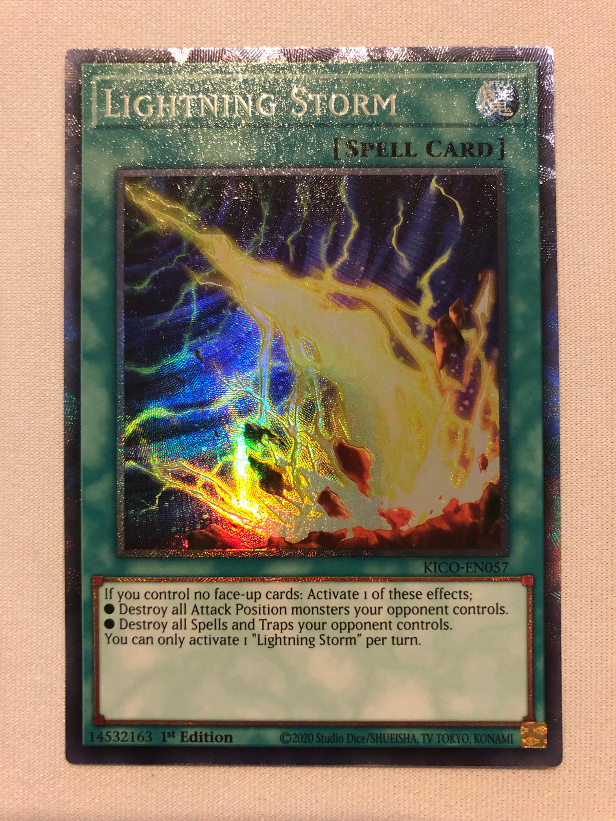 Yugioh Lightning Storm KICO-EN057 Collectors Rare 1st Edition Near Min