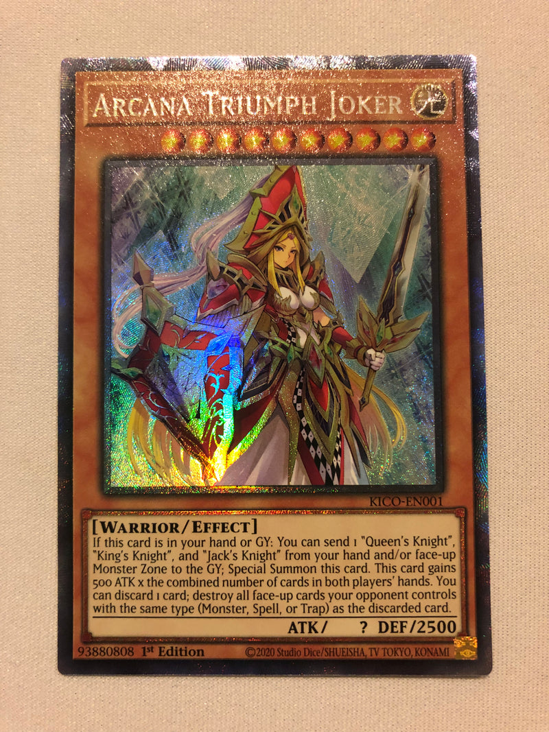 Yugioh Arcana Triumph Joker KICO-EN001 Collector's Rare 1st Edition Near Mint