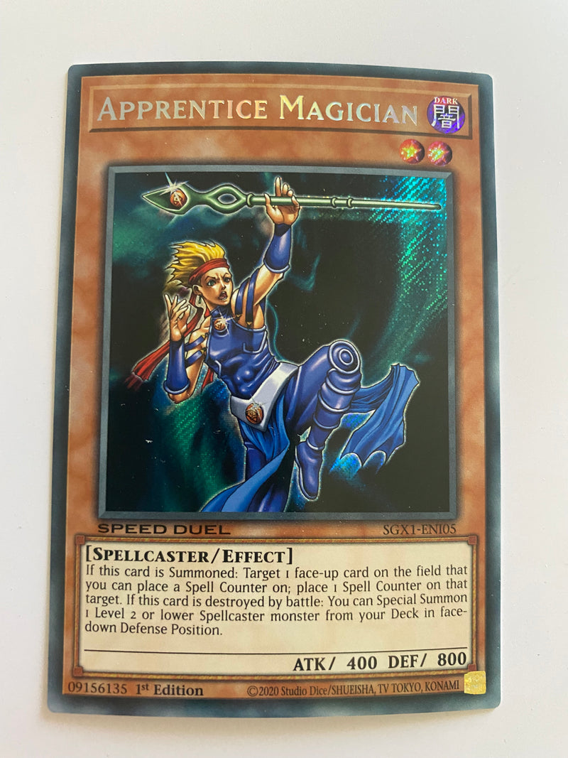 Yugioh Apprentice Magician SGX1-ENI05 Secret Rare 1st Edition Speed Du Yugioh Apprentice Magician SGX1-ENI05 Secret Rare 1st Edition Speed Du