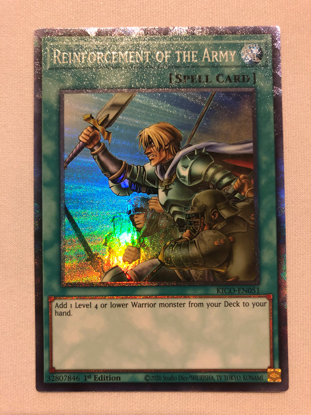 Yugioh Reinforcement of the Army KICO-EN051 Collectors Rare 1st Editio Yugioh Reinforcement of the Army KICO-EN051 Collectors Rare 1st Editio