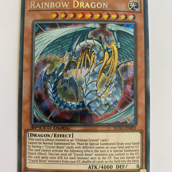 Yugioh Rainbow Dragon SGX1-ENF01 Secret Rare 1st Edition Speed Duel Ne