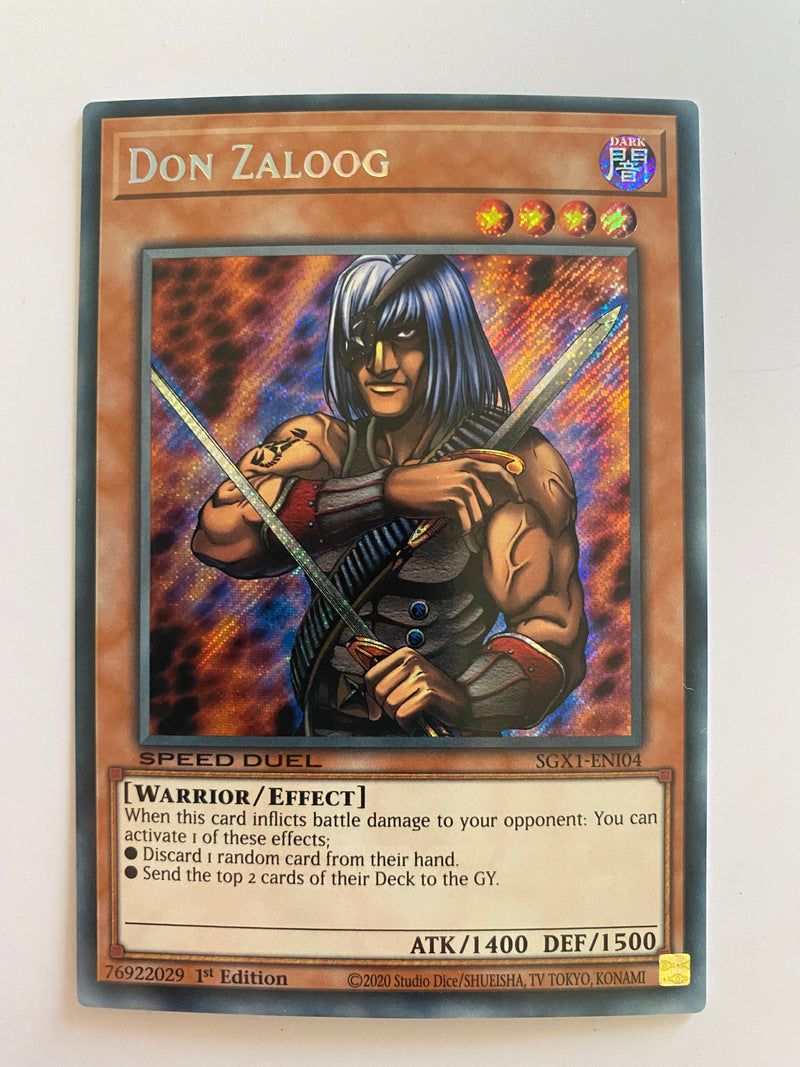 Yugioh Don Zaloog  SGX1-ENI04 1st Edition  Secret Rare Speed Duel Near Mint