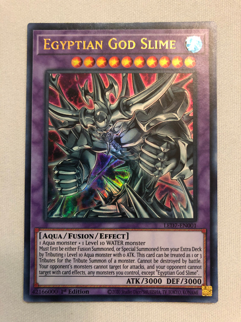 Yugioh Egyptian God Slime LED7-EN001 Ultra Rare 1st Edition Near Mint