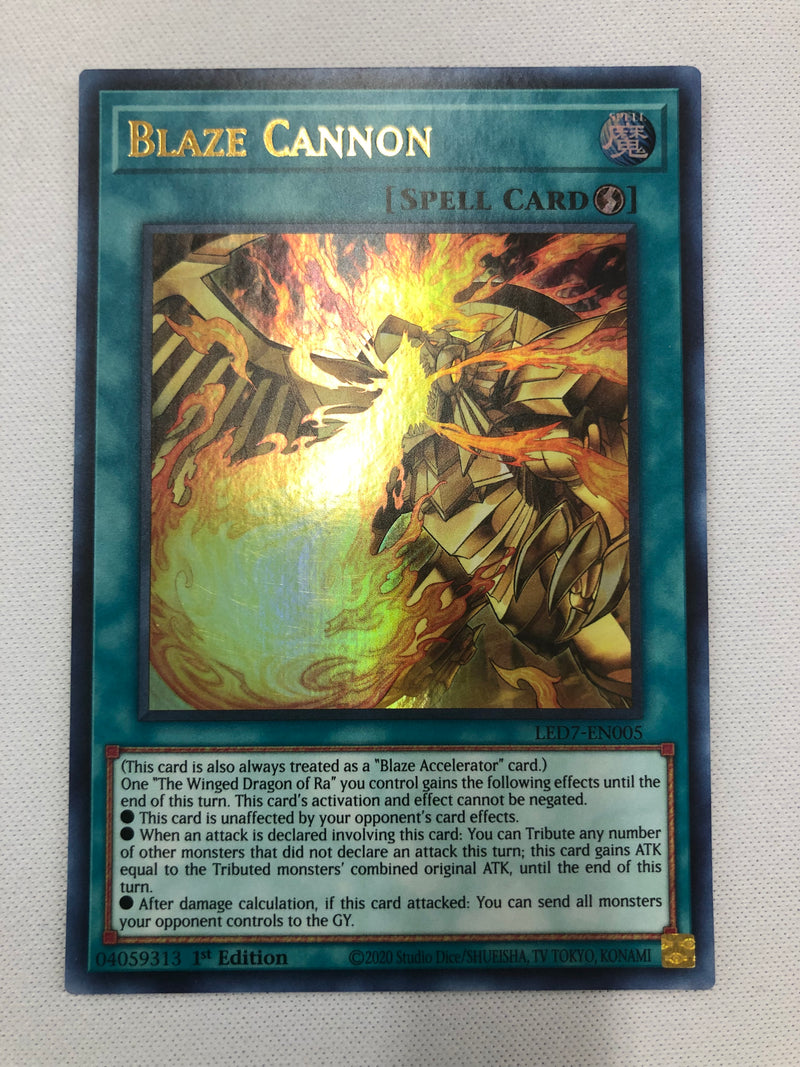 Yugioh Blaze Cannon LED7-EN005 Ultra Rare 1st Edition Near Mint
