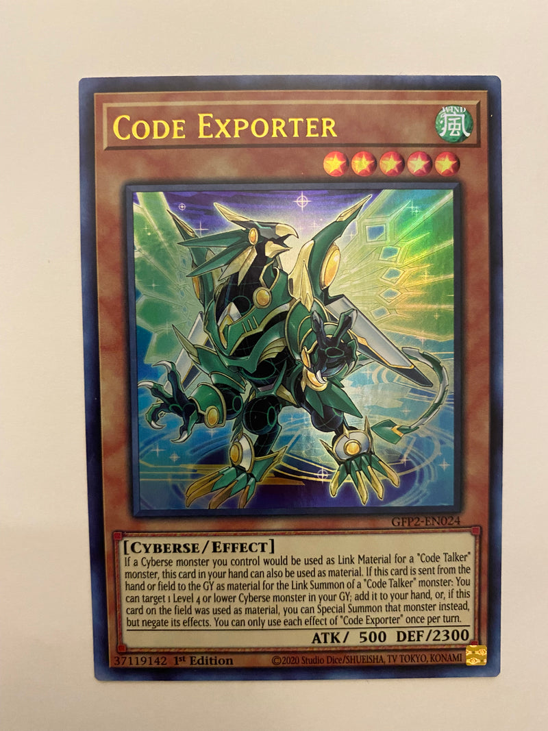 Yugioh Code Exporter GFP2-EN024 Ultra Rare 1st Edition Near Mint