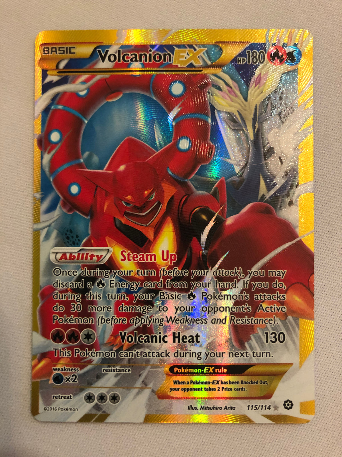 Volcanion EX 115/114 Secret Rare XY Steam Siege Pokemon Card Near Mint Volcanion EX 115/114 Secret Rare XY Steam Siege Pokemon Card Near Mint