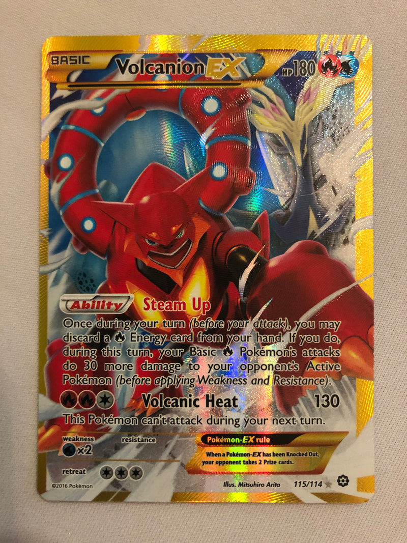 Volcanion EX 115/114 Secret Rare XY Steam Siege Pokemon Card Near Mint