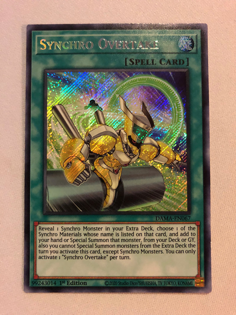 Yugioh Synchro Overtake DAMA-EN067  1st Edition Secret Rare Near Mint