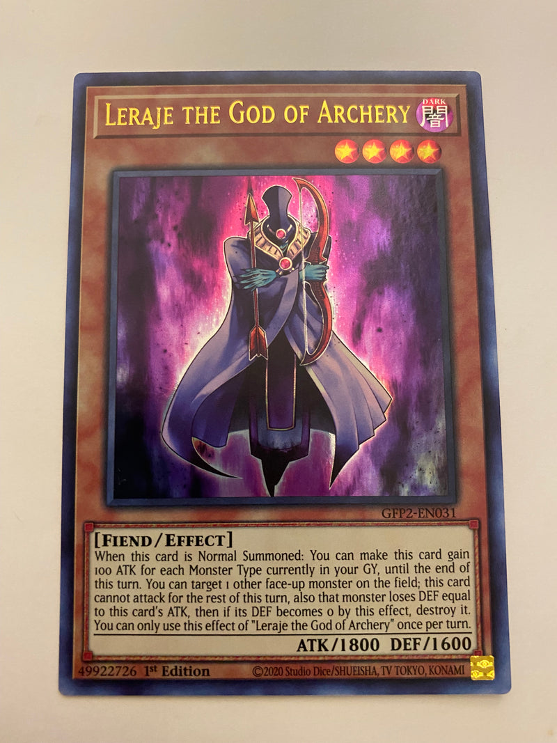 Yugioh Leraje the God of Archery GFP2-EN031  Ultra Rare 1st Edition Naer Mint