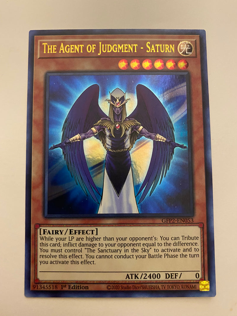 Yugioh The Agent of Judgment Saturn GFP2-EN053 Ultra Rare 1st Edition NM
