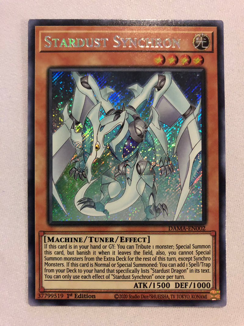Yugioh Stardust Synchron DAMA-EN002 Secret Rare 1st Edition Near Mint