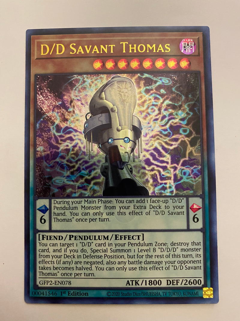Yugioh D/D Savant Thomas GFP2-EN078 Ultra Rare 1st Edition Near Mint