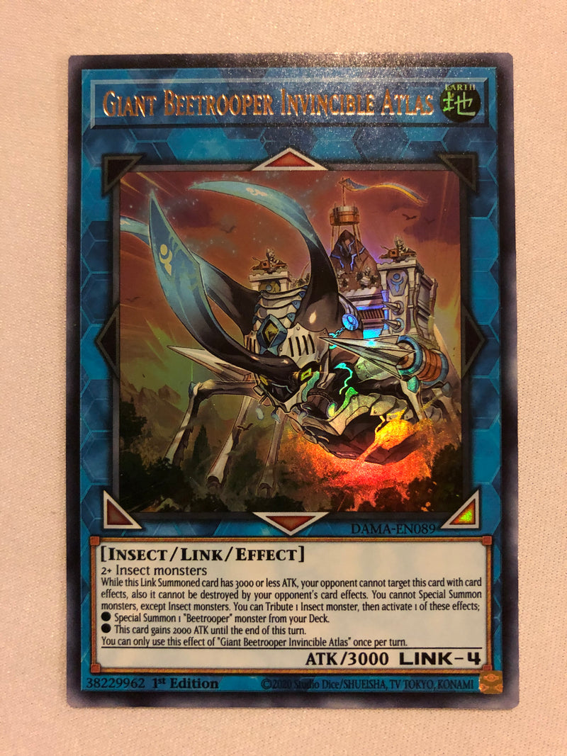 Yugioh Giant Beetrooper Invincible Atlas DAMA-EN089 1st Edition Ultra Rare Near Mint