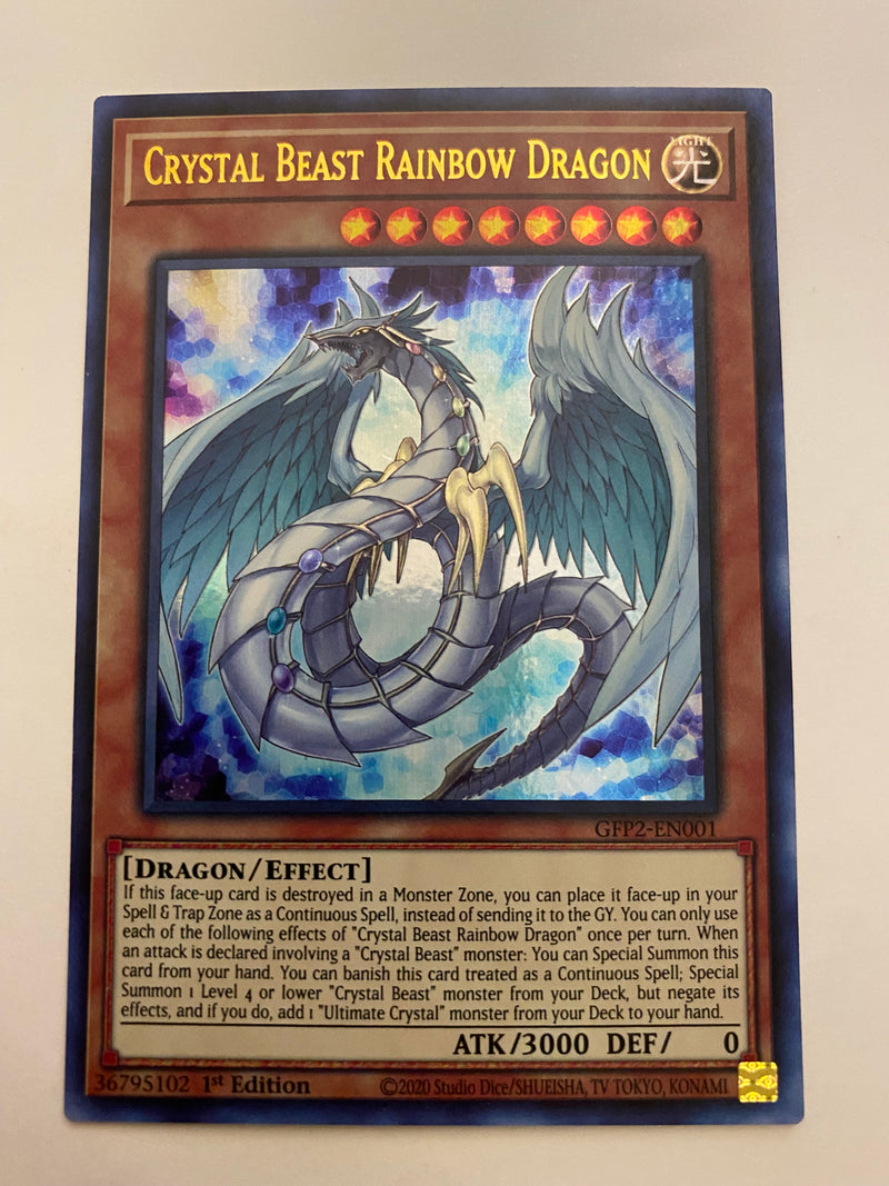 Yugioh Crystal Beast Rainbow Dragon GFP2-EN001 1st Edition Ultra Rare NM