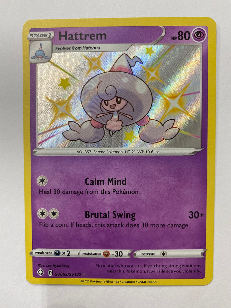 Hattrem SV055/SV122 Shiny Rare Holo Pokemon Card Shining Fates Near Mint