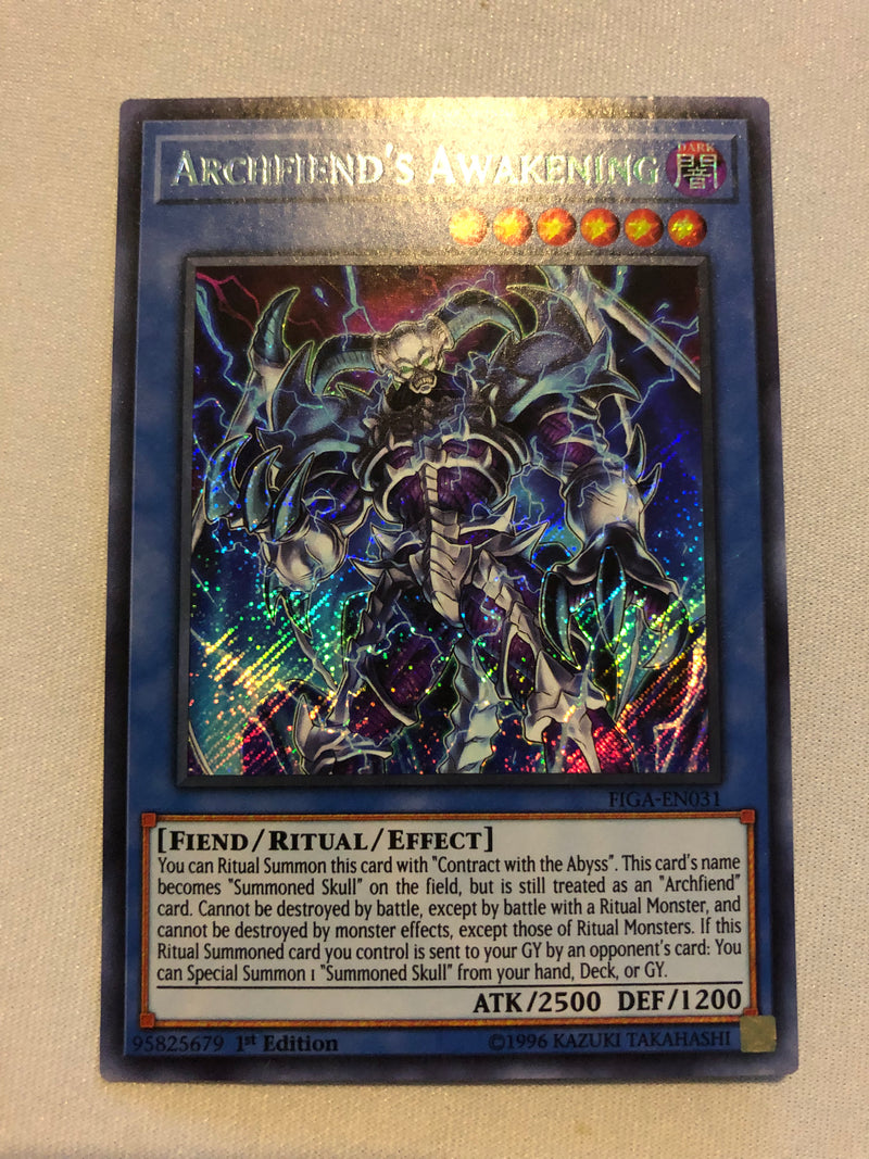 Yugioh Archfiend's Awakening FIGA-EN031 Secret Rare 1st Edition Near Mint
