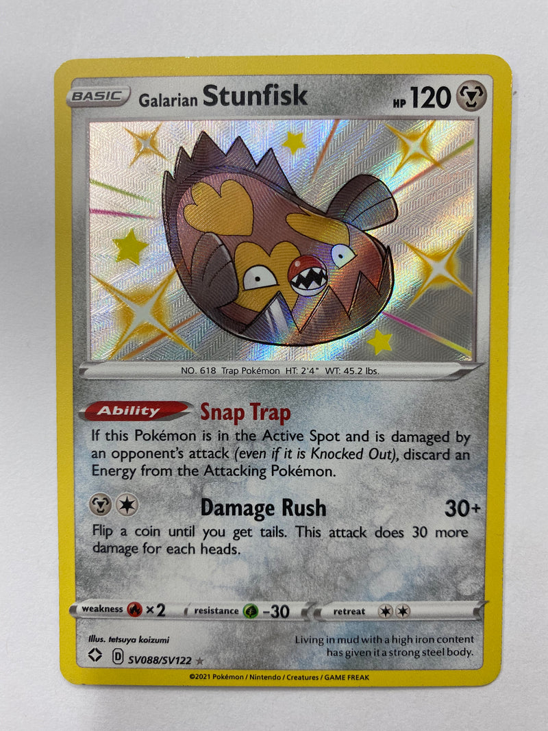 Galarian Stunfisk SV088/SV122 Baby Shiny Holo Rare Pokemon Card NM