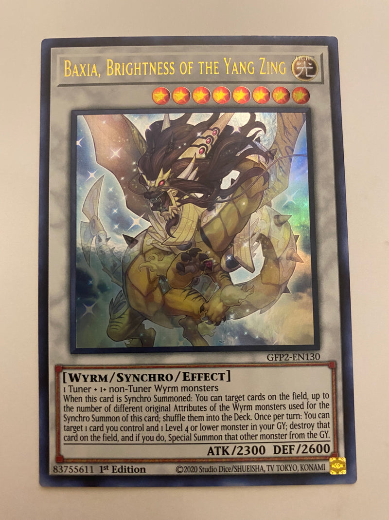 Yugioh Baxia, Brightness of the Yang Zing GFP2-EN130 Ultra Rare 1st Edition NM
