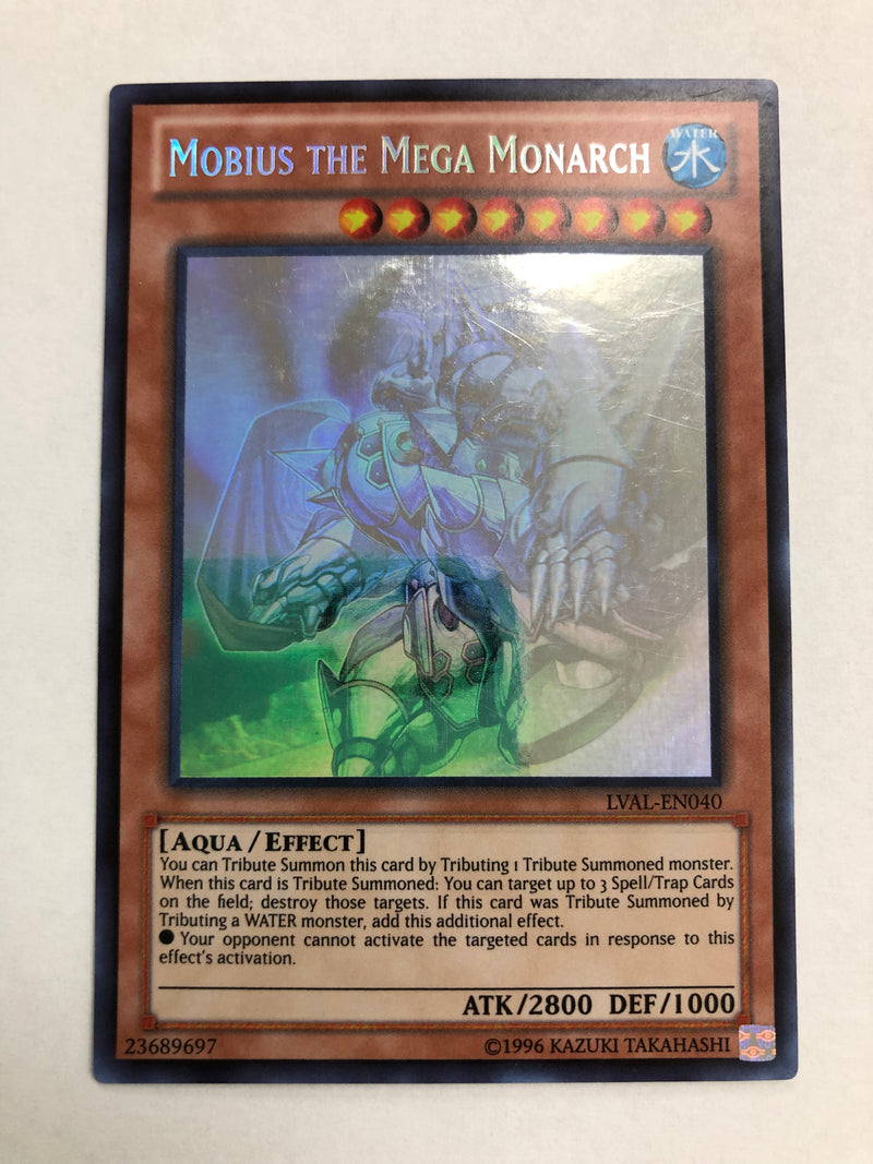yugioh mega monarch cards Yugioh Mobius the Mega Monarch LVAL-EN040 Ghost Rare Unlimited Edition