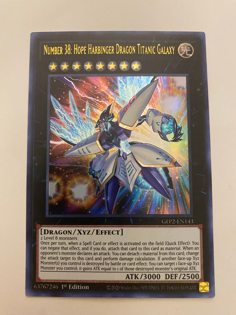 Yugioh Number 38: Hope Harbinger Dragon Titanic Galaxy GFP2-EN170 Ultra 1st Ed NM