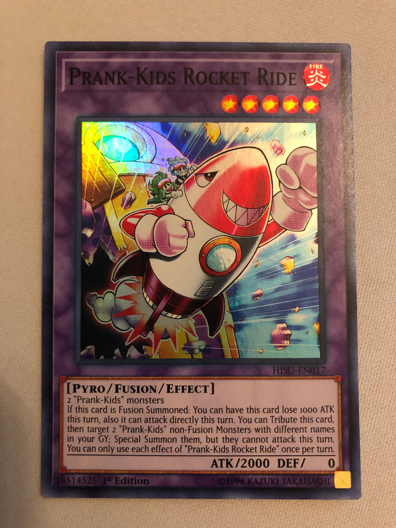 Yugioh Prank-Kids Rocket Ride HISU-EN017 Super Rare 1st Edition Near Mint
