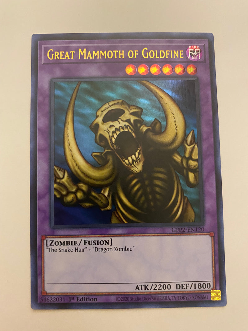 Yugioh Great Mammoth of Goldfine GFP2-EN120 Ultra Rare 1st Edition Near Mint