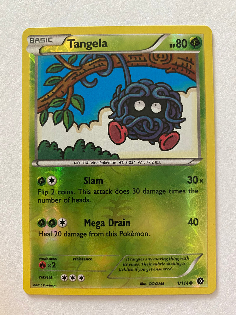 Tangela 1/114 Steam Siege Reverse Holo Pokemon Card Near Mint
